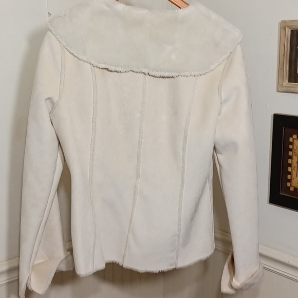 WHBM 32oz  faux suede  faux fur lined coat - Picture 7 of 7